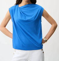 Joseph Ribkoff - Asymmetric Neck Knot Drape Top