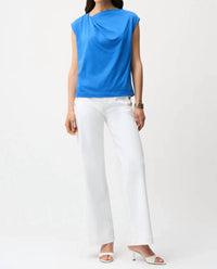 Joseph Ribkoff - Asymmetric Neck Knot Drape Top