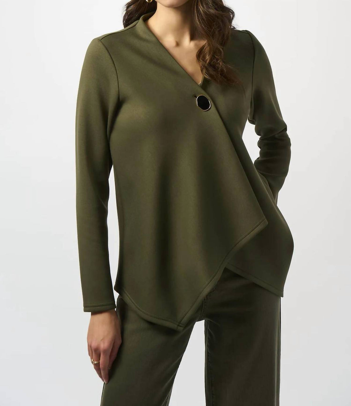 Joseph Ribkoff - Asymmetrical V-neck Button Front Jacket