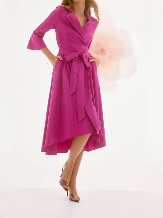 Joseph Ribkoff - Belted High Low Wrap Dress - clothing - dresses - midi