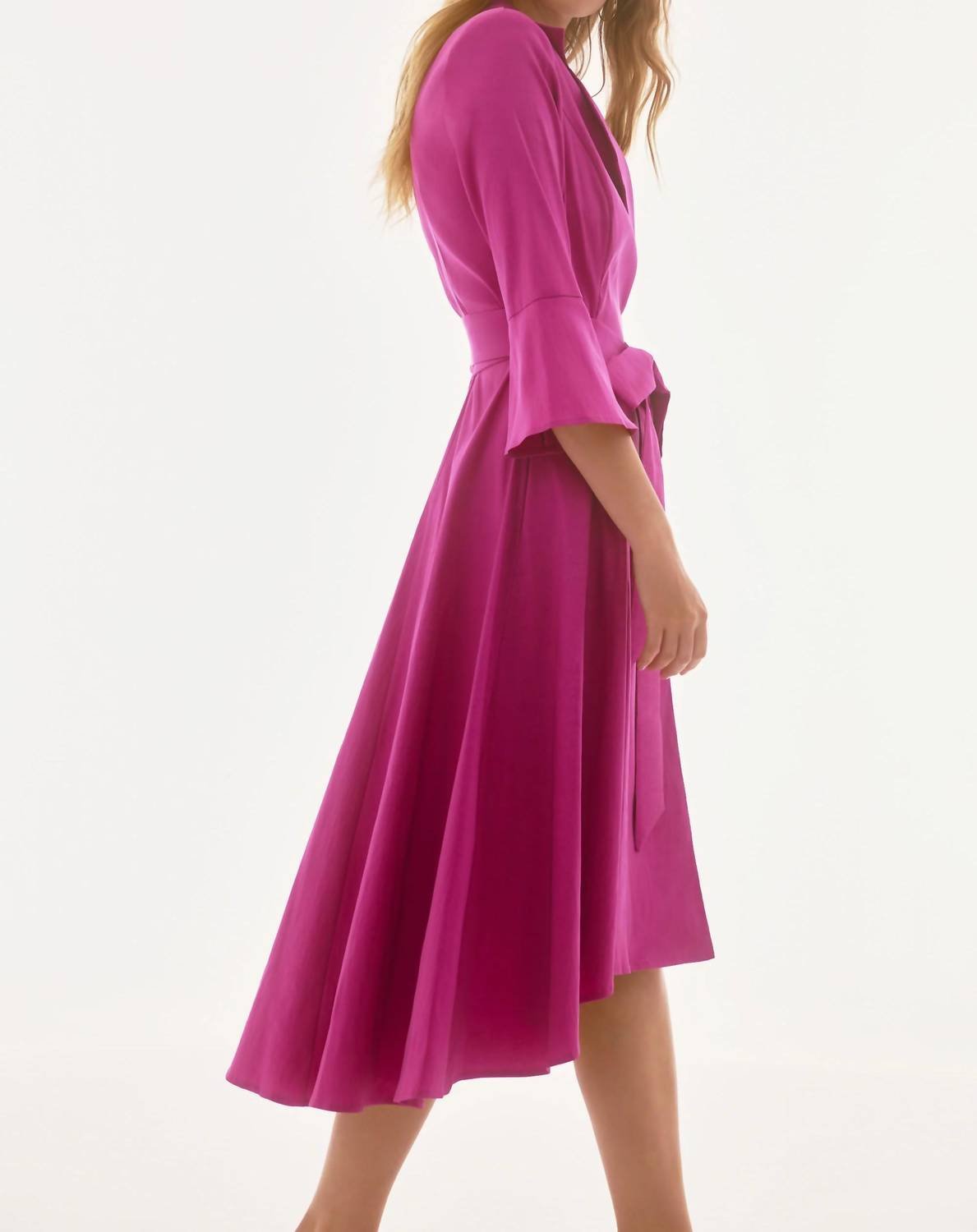 Joseph Ribkoff - Belted High Low Wrap Dress - clothing - dresses - midi