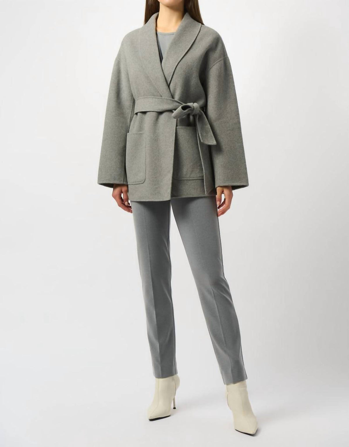Joseph Ribkoff - Belted Shawl Collared Coat