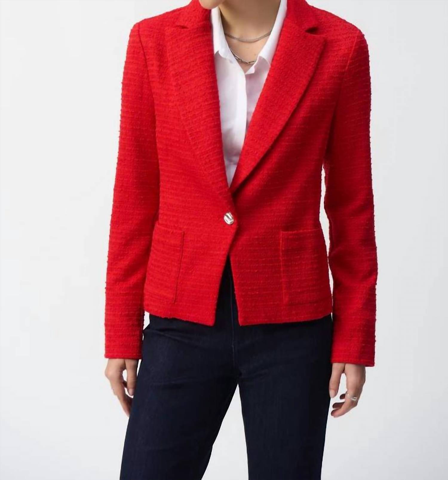 Joseph Ribkoff - Bouclé Fitted Blazer - blazers - clothing - cotton - blend