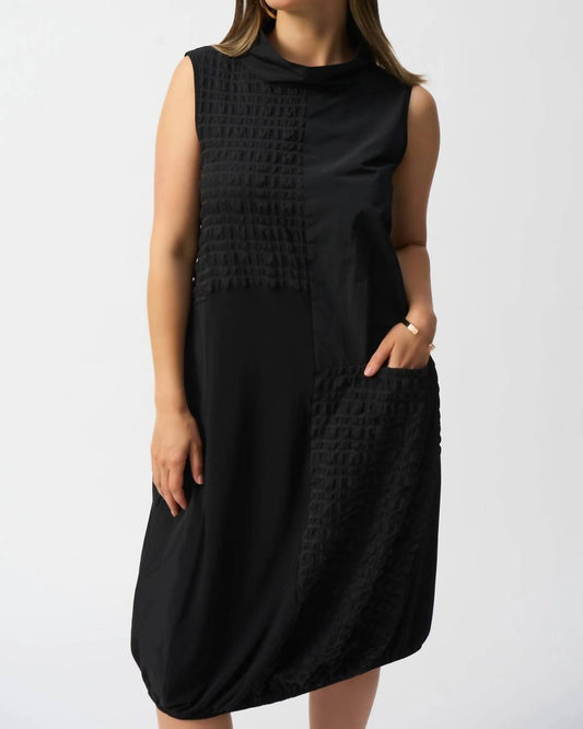 Joseph Ribkoff - Bubble Jacquard Sleeveless Cocoon Dress - black - clothing - dresses