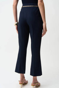Joseph Ribkoff - Chain Belt Pull-on Crop Flare Pants