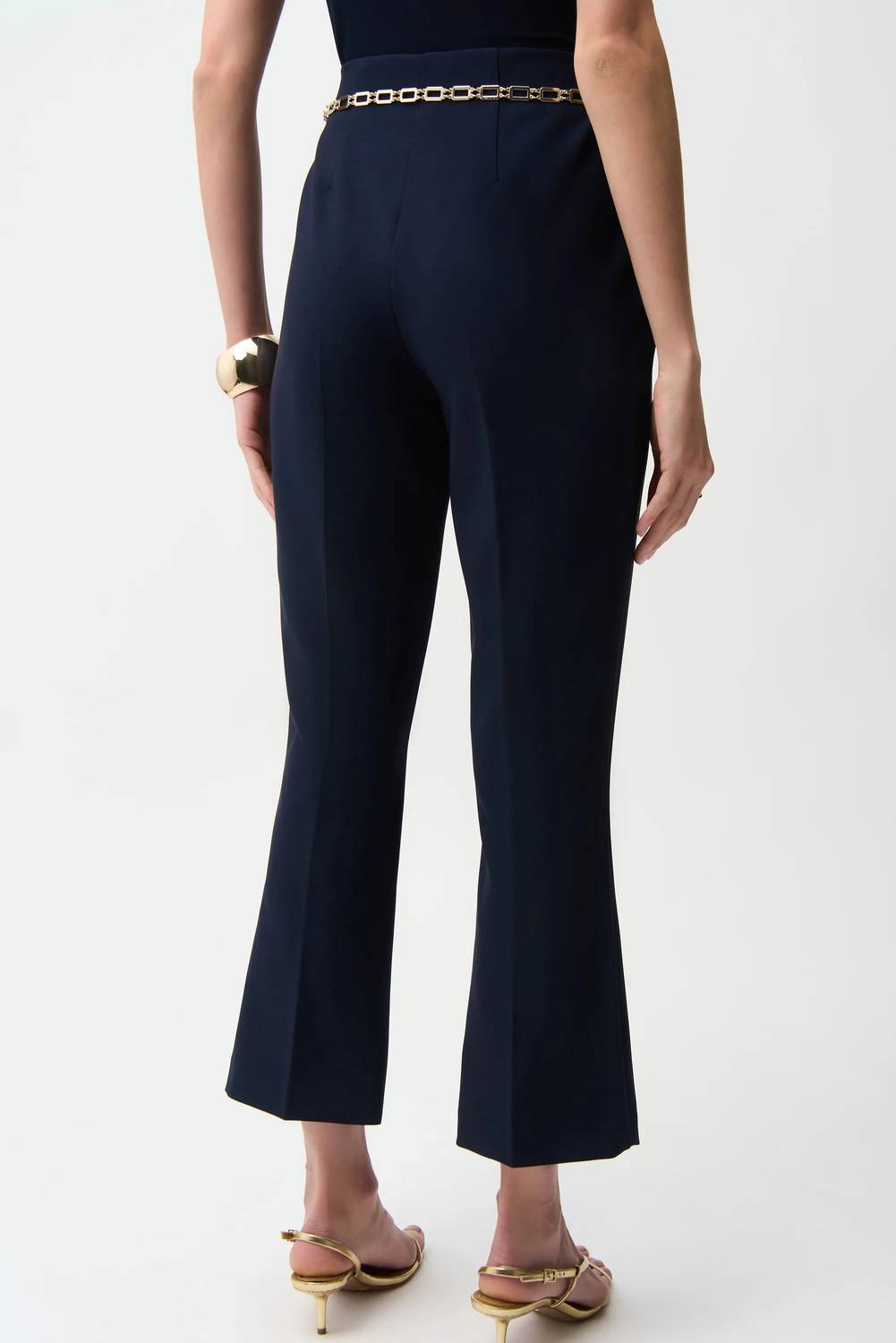 Joseph Ribkoff - Chain Belt Pull-on Crop Flare Pants