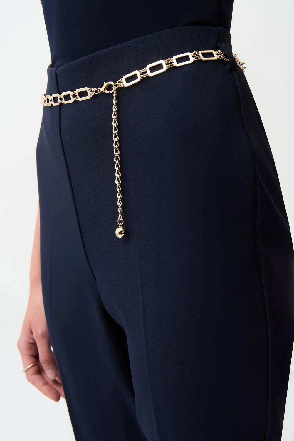 Joseph Ribkoff - Chain Belt Pull-on Crop Flare Pants