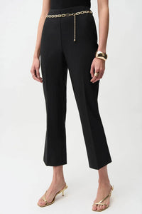 Joseph Ribkoff - Chain Belt Pull-on Crop Flare Pants