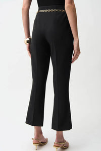 Joseph Ribkoff - Chain Belt Pull-on Crop Flare Pants