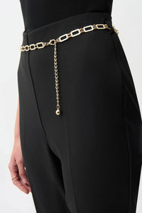 Joseph Ribkoff - Chain Belt Pull-on Crop Flare Pants