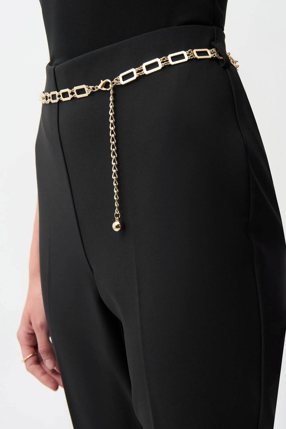 Joseph Ribkoff - Chain Belt Pull-on Crop Flare Pants