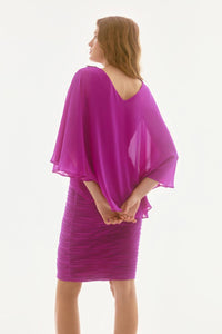 Joseph Ribkoff - Chiffon Overlay Textured Sheath Dress - clothing - dresses - midi