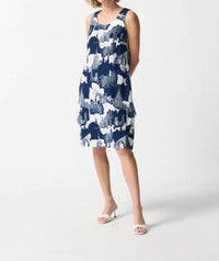 Joseph Ribkoff - Cityscape Sleeveless Shift Dress - blue - clothing - dresses