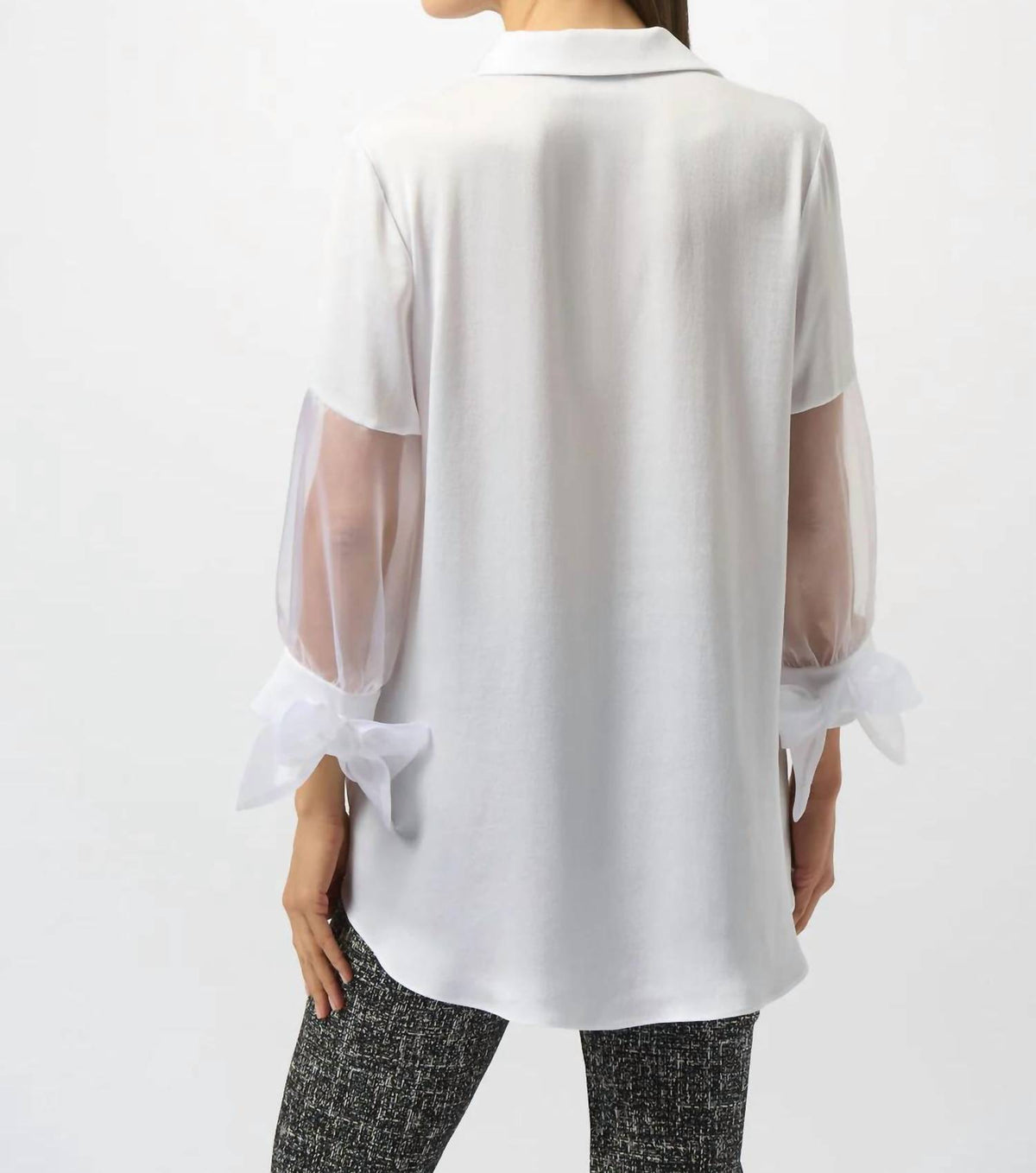 Joseph Ribkoff - Collared Front Button Closure 3/4 Sleeve Boxy Top