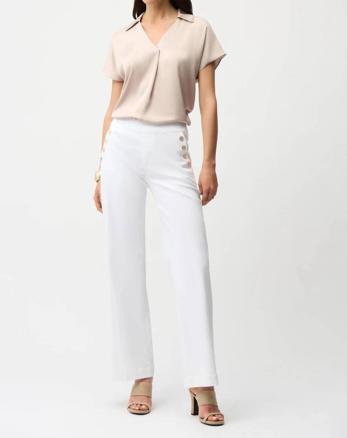 Joseph Ribkoff - Collared V-neck Satin Boxy Top