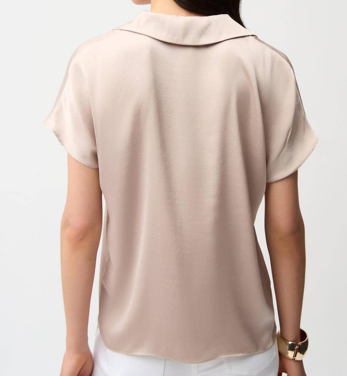 Joseph Ribkoff - Collared V-neck Satin Boxy Top