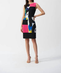 Joseph Ribkoff - Color Block Sleeveless Sheath Dress - black - clothing - dresses