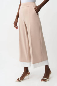 Joseph Ribkoff - Contrast Trim Pull-on Culotte Pants