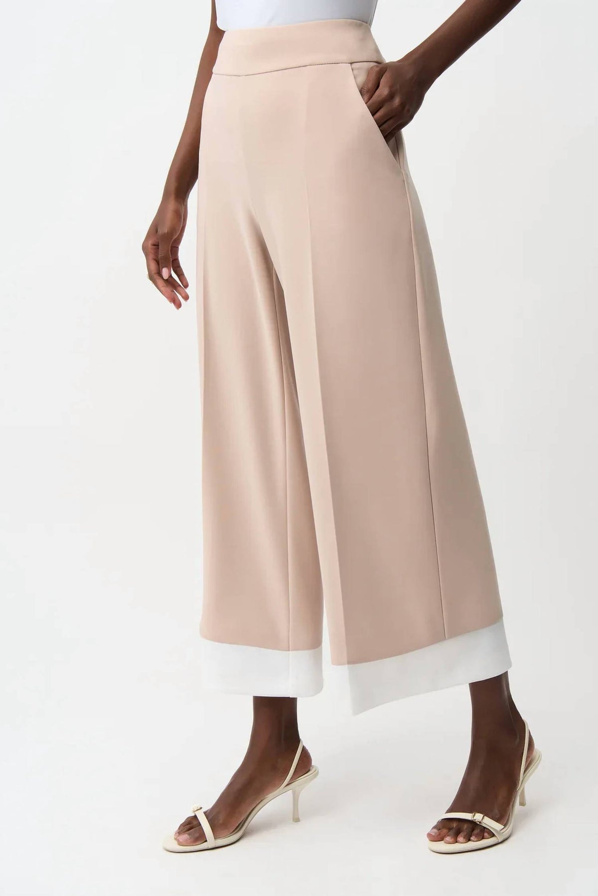 Joseph Ribkoff - Contrast Trim Pull-on Culotte Pants