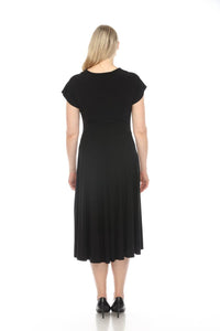 Joseph Ribkoff - Cowl Neck Dolman Sleeve Midi Fit & Flare Dress - black - clothing - dresses
