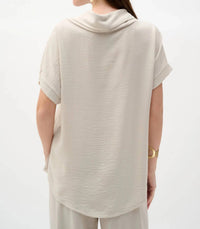 Joseph Ribkoff - Cowl Neck Mesh Insert Boxy Top