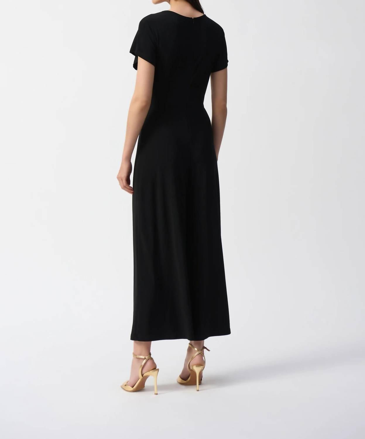 Joseph Ribkoff - Cowl Neck Wrap Front Jumpsuit - black - clothing - jumpsuits