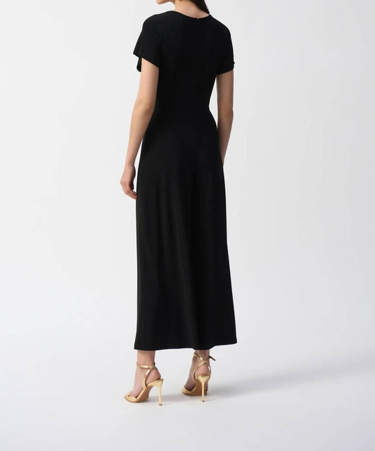 Joseph Ribkoff - Cowl Neck Wrap Front Jumpsuit - black - clothing - jumpsuits