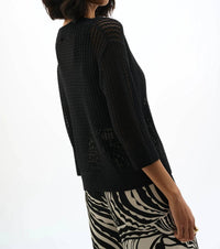 Joseph Ribkoff - Crew Neck Open Knit Sweater Top