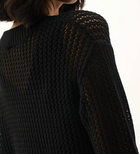 Joseph Ribkoff - Crew Neck Open Knit Sweater Top