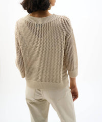 Joseph Ribkoff - Crew Neck Open Knit Sweater Top