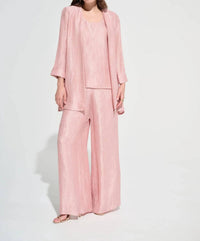 Joseph Ribkoff - Crinkle Jacquard Pull-on Wide Leg Pants