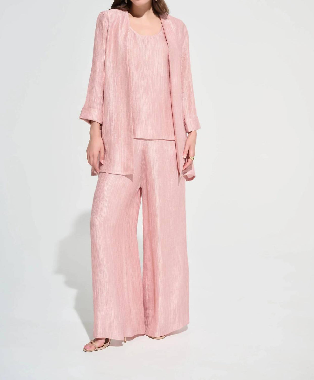 Joseph Ribkoff - Crinkle Jacquard Pull-on Wide Leg Pants