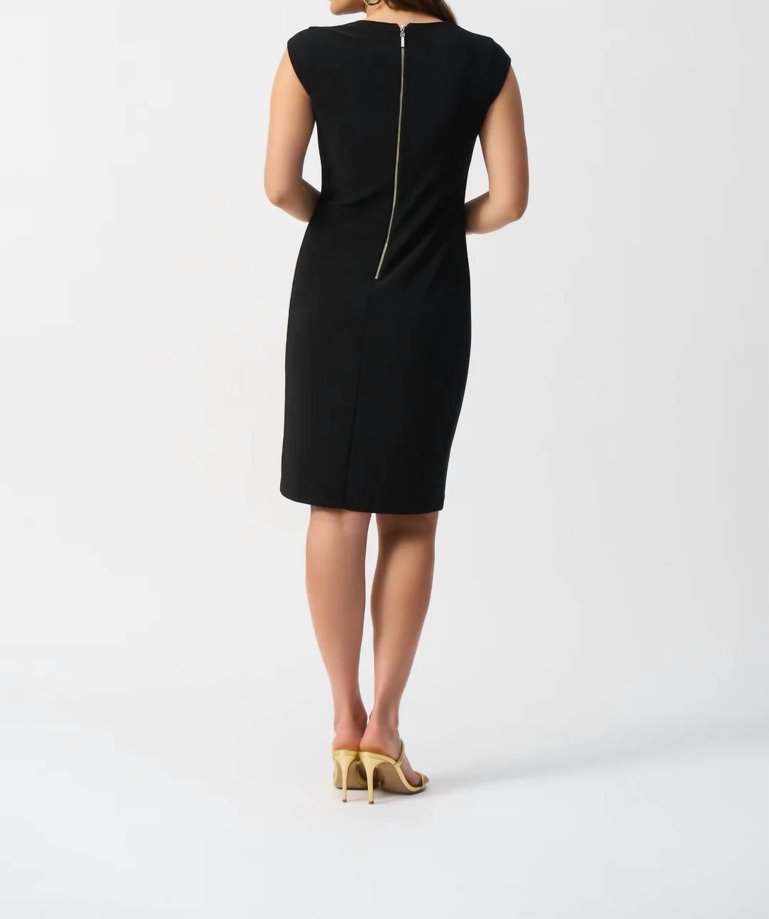Joseph Ribkoff - Cutout Sleeveless Sheath Midi Dress - black - clothing - dresses