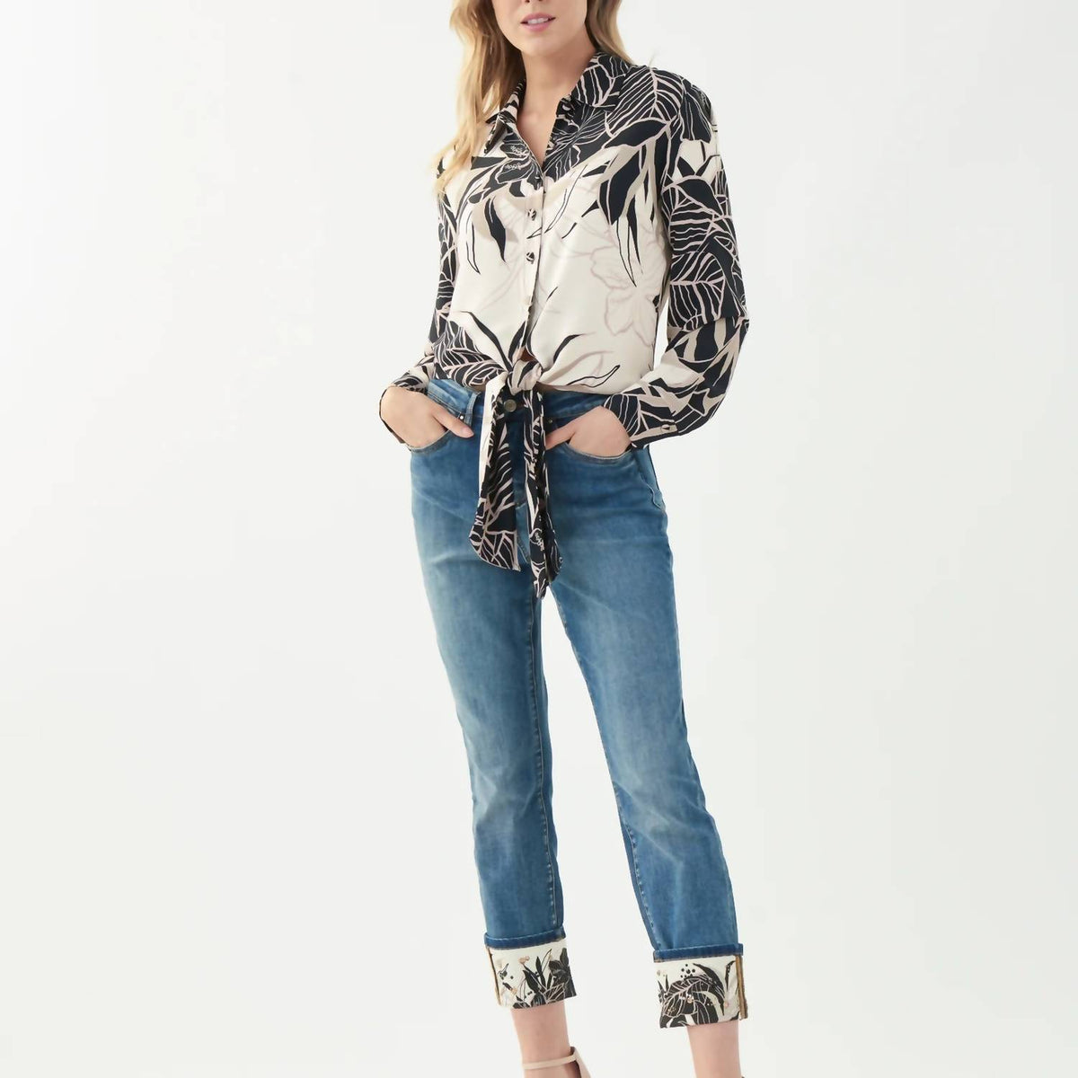 Joseph Ribkoff - Denim Jeans With Embellished Cuff