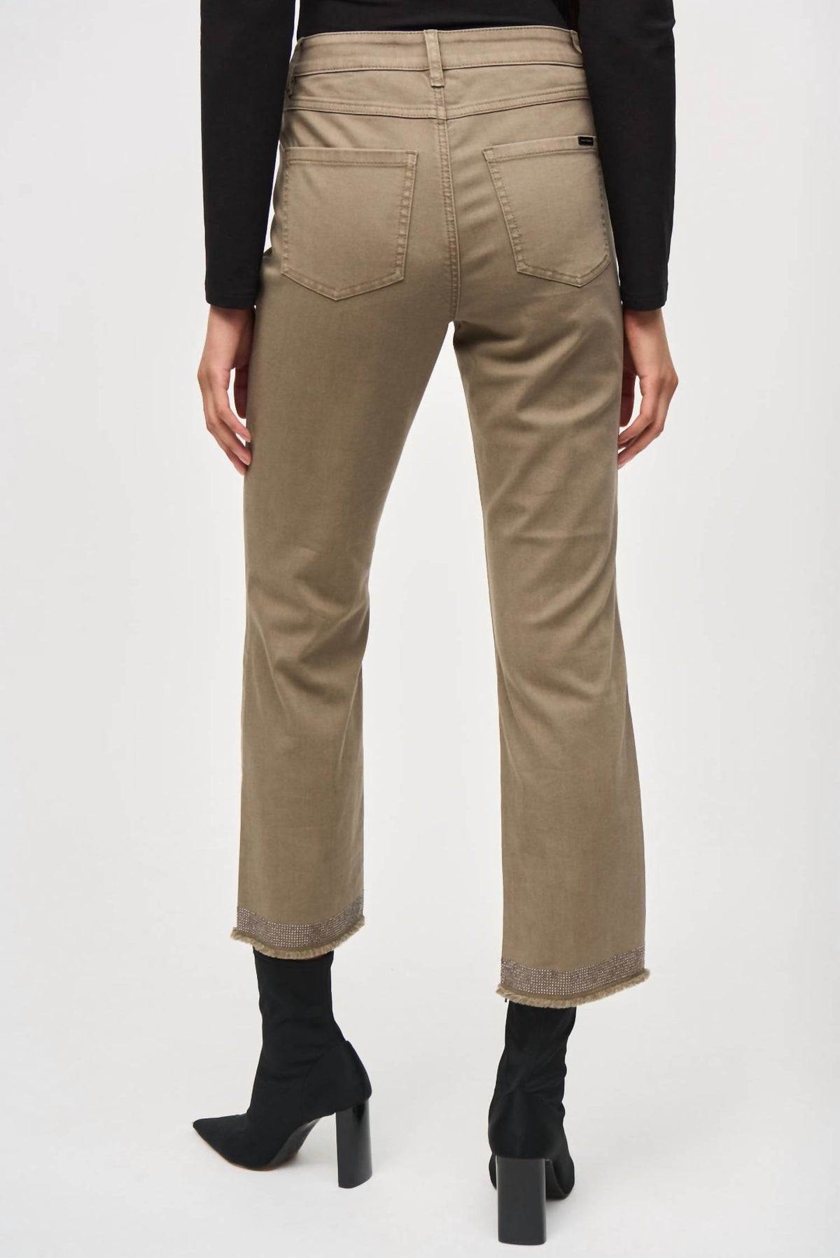 Joseph Ribkoff - Denim Straight Pants With Frayed Hem