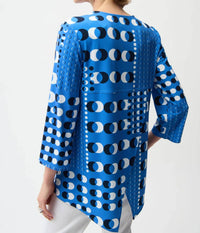 Joseph Ribkoff - Dot Print Zip Front Tunic Top