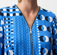 Joseph Ribkoff - Dot Print Zip Front Tunic Top