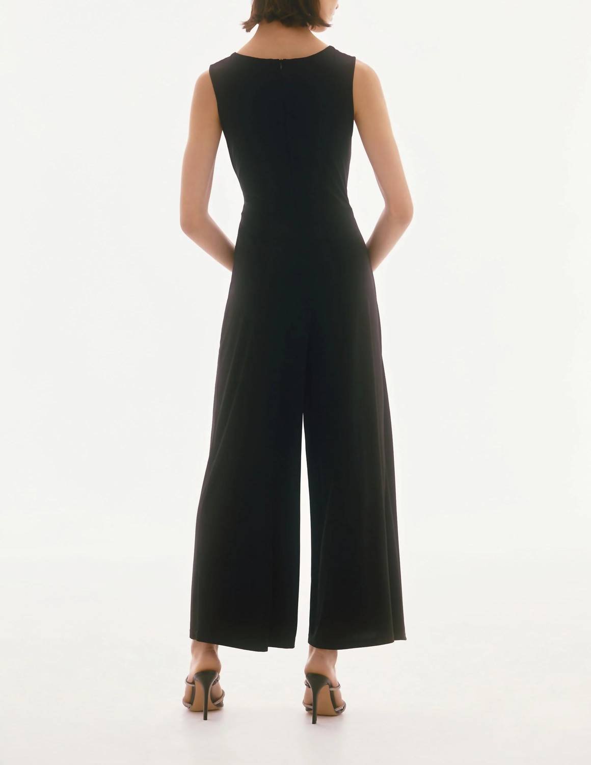 Joseph Ribkoff - Embellished Mesh Yoke Jumpsuit - black - clothing - jumpsuits