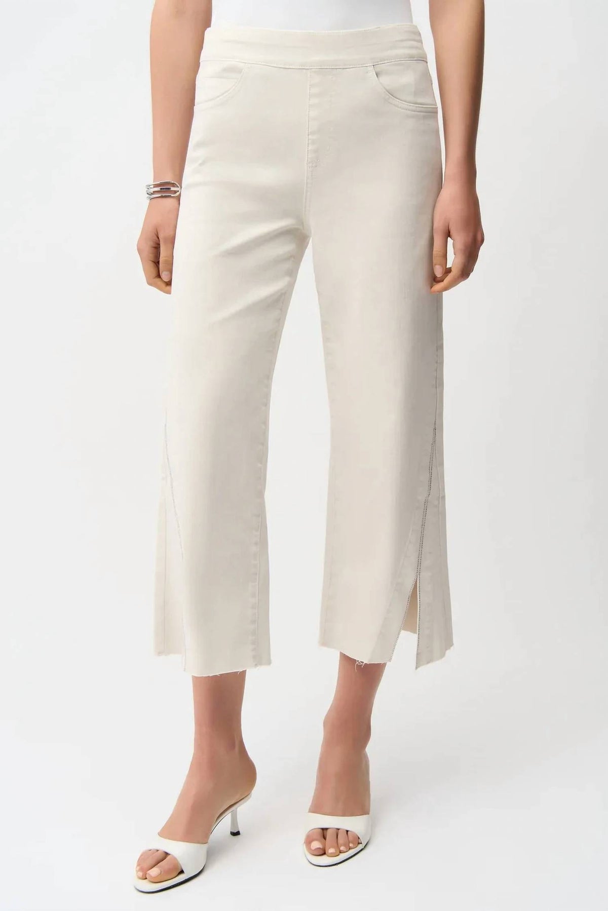 Joseph Ribkoff - Embellished Side Slit Culotte Jeans