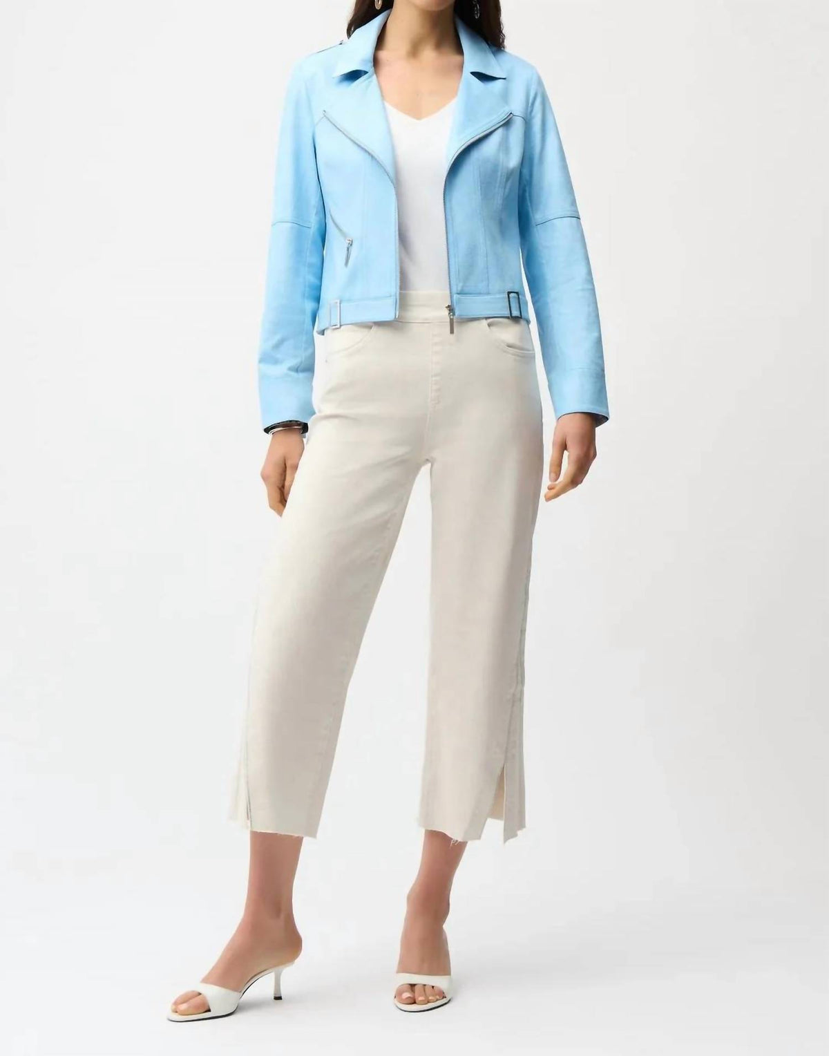 Joseph Ribkoff - Embellished Side Slit Culotte Jeans