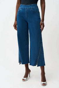 Joseph Ribkoff - Embellished Side Slit Culotte Jeans
