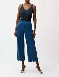 Joseph Ribkoff - Embellished Side Slit Culotte Jeans