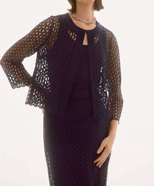 Joseph Ribkoff - Embroidered Formal Pullover - black - blazers - clothing