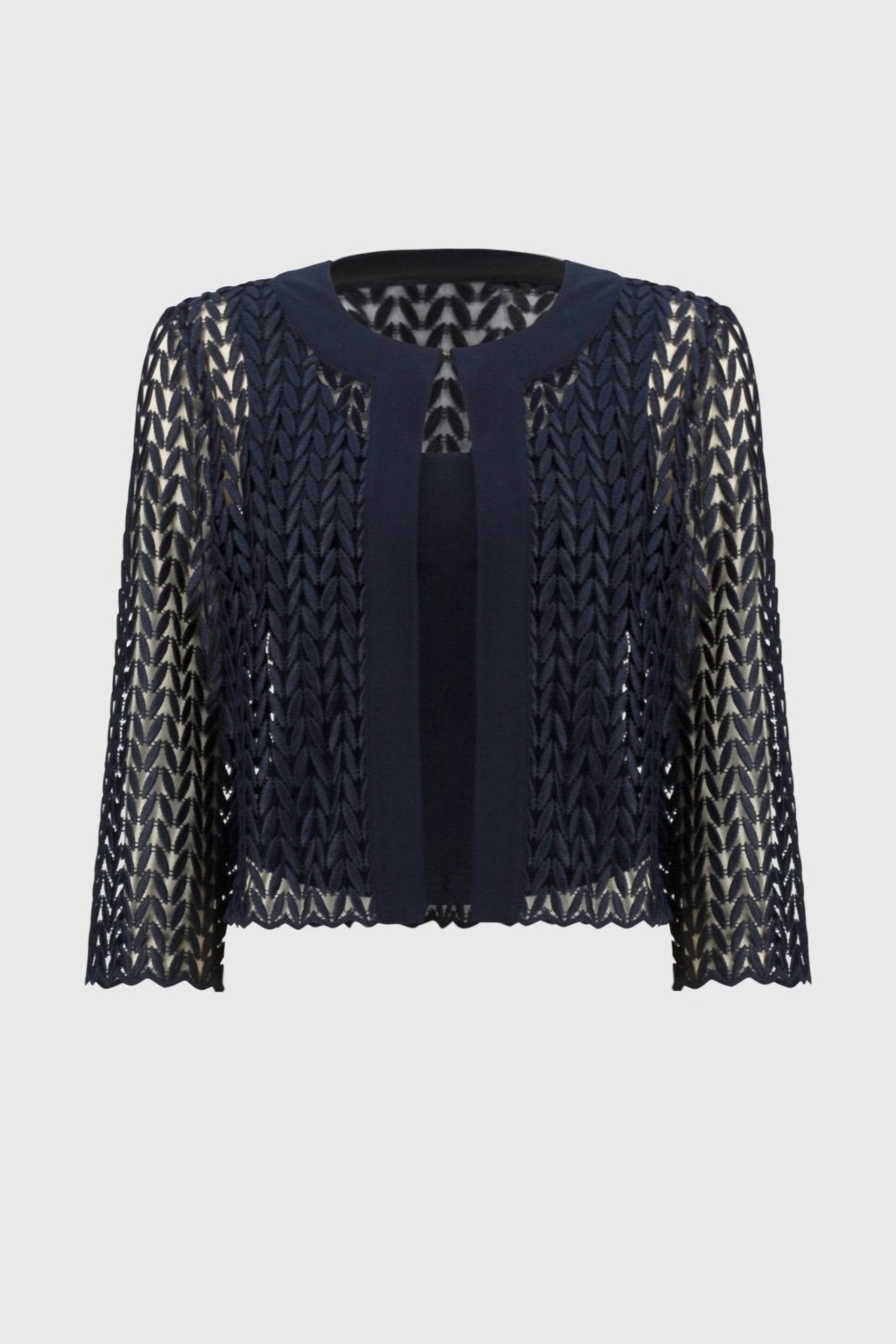 Joseph Ribkoff - Embroidered Formal Pullover - black - blazers - clothing