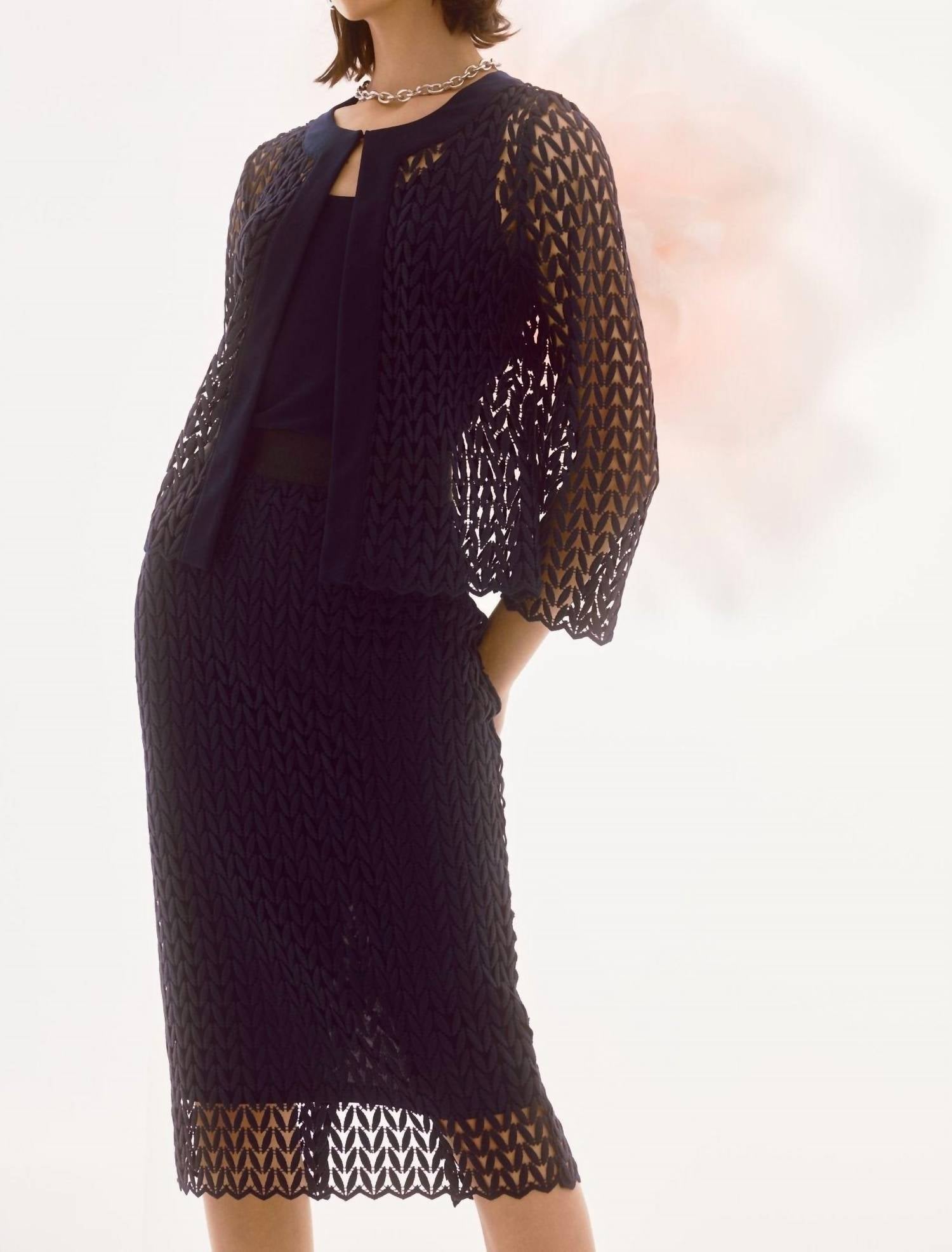 Joseph Ribkoff - Embroidered Formal Pullover - black - blazers - clothing