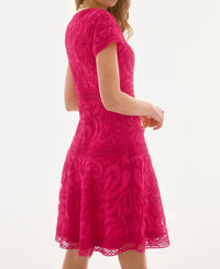 Joseph Ribkoff - Embroidered Mesh A - line Dress - clothing - dresses - midi