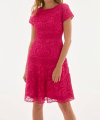 Joseph Ribkoff - Embroidered Mesh A - line Dress - clothing - dresses - midi