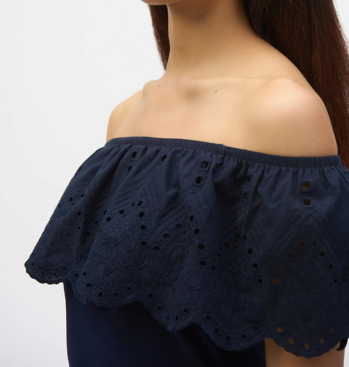 Joseph Ribkoff - Eyelet Off-shoulder Fitted Top