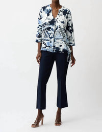 Joseph Ribkoff - Floral Drawstring Hem Tunic Top