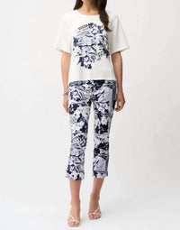 Joseph Ribkoff - Floral Graphic Pull-on Crop Pants